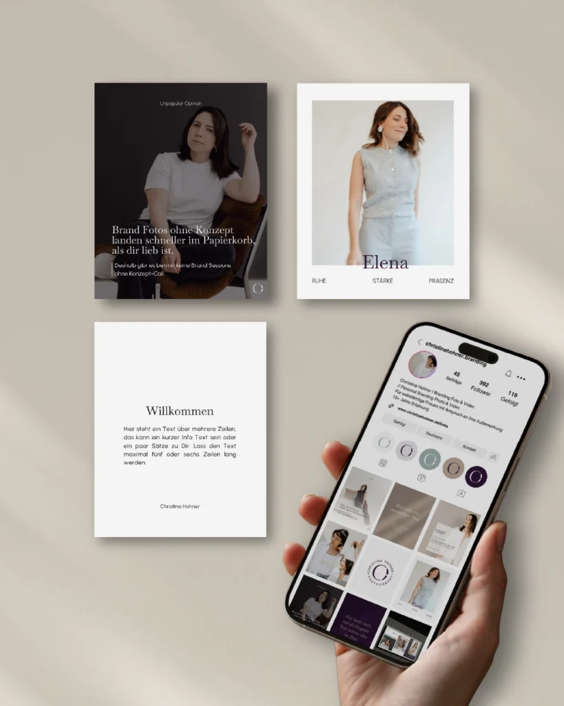 Brand Design Instagram Feed für die Personal Brand Fotografin Christina Hohner