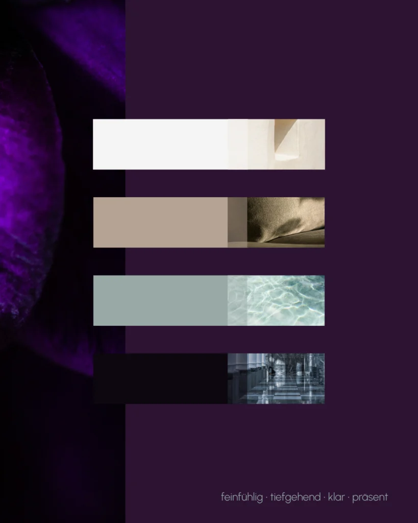 Farbpalette im Rahmen des neuen Brand Designs für die Personal Brand Fotografin Christina Hohner