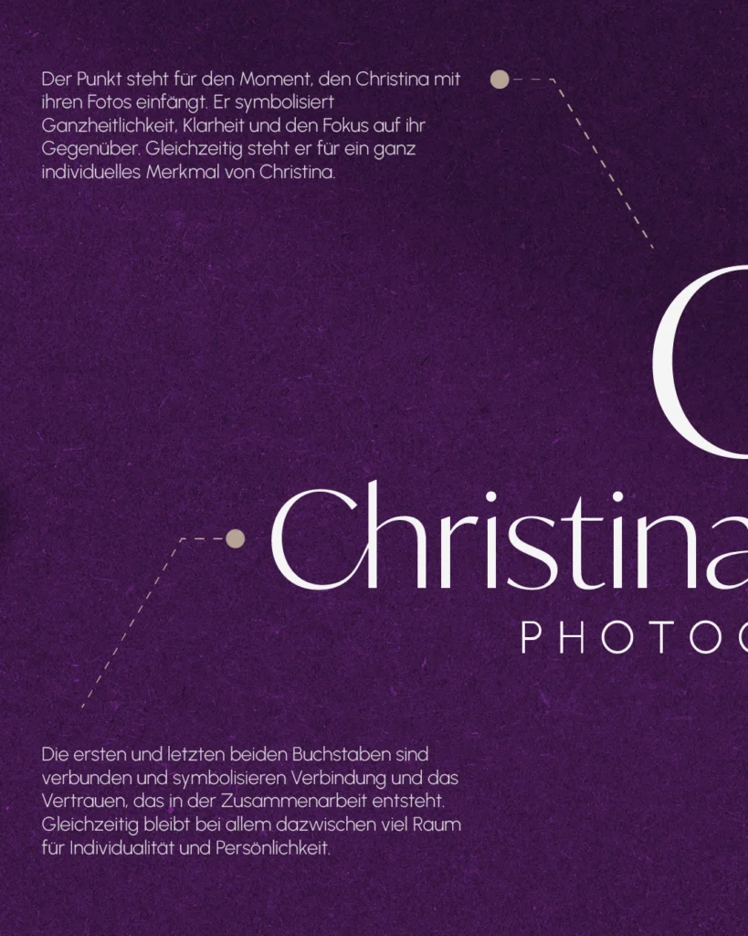 Redesign und Beschreibung des neuen Logos für die Personal Bran Fotografin Christina Hohner. Erklärung der Bildmarke und Wortmarke.